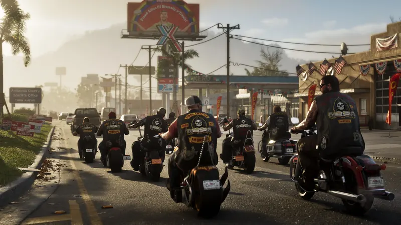 Bikers in Ambrosia wearing club vests